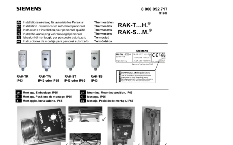 Imagen de la primera página del manual del dispositivo RAK-TB