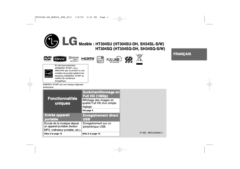 Página 1 del manual Manual de usuario LG HT304SQ