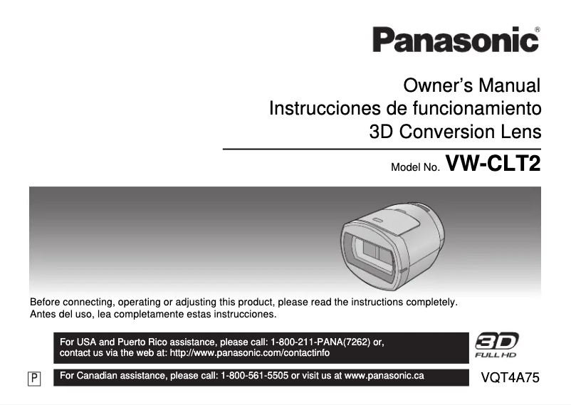 Página 1 del manual Manual de usuario Panasonic VW-CLT2