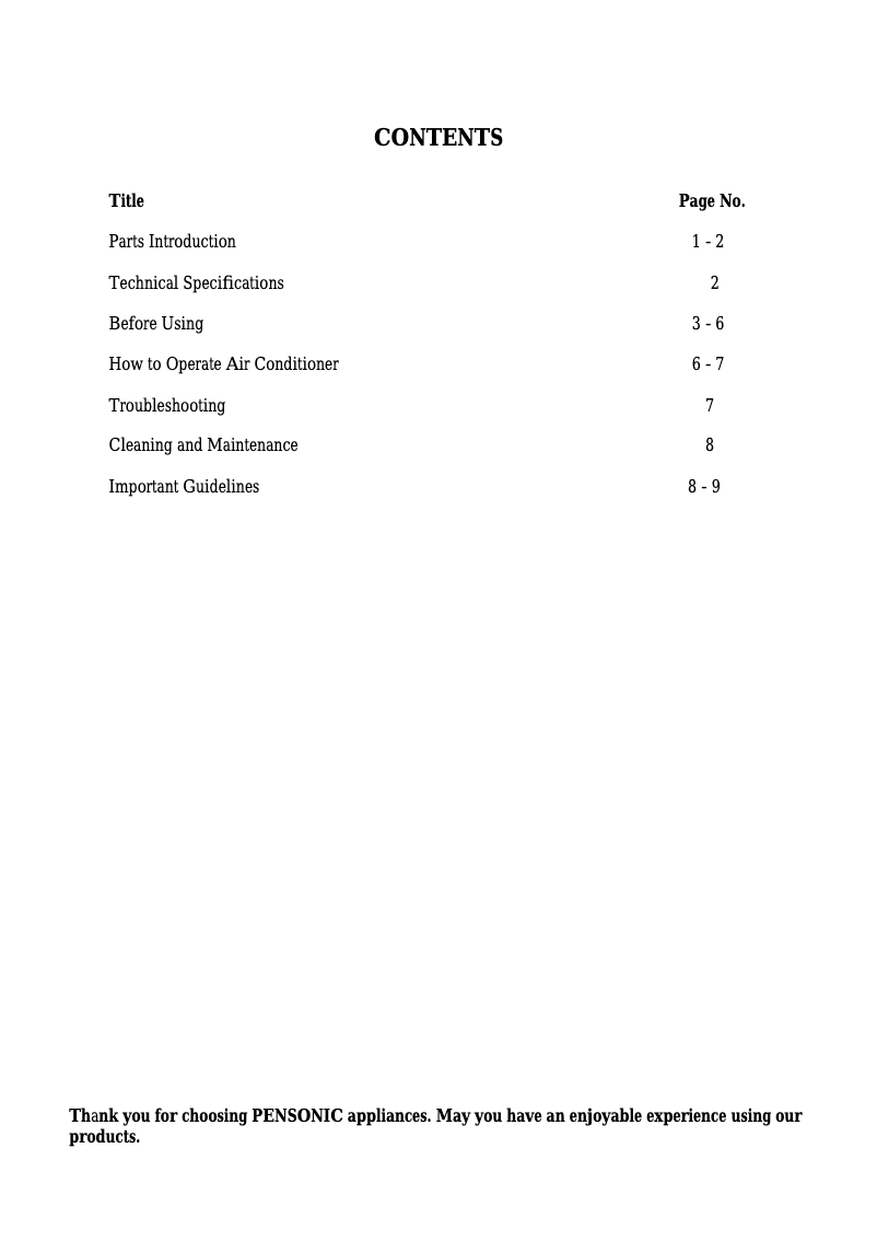 Página 1 del manual Manual de usuario Pensonic PPA-159