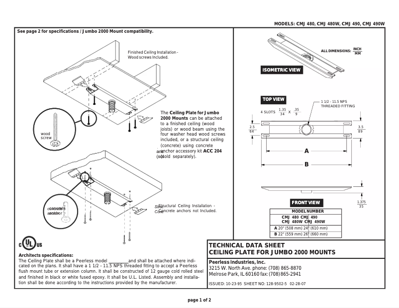 Imagen de la primera página del manual del dispositivo CMJ490