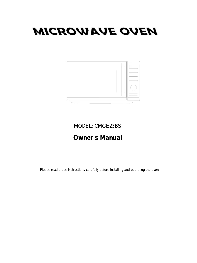 Imagen de la primera página del manual del dispositivo CMGE23BS-UK