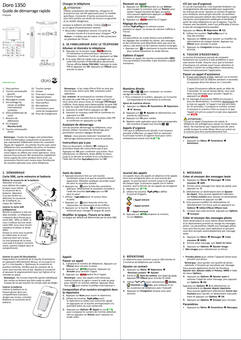 Imagen de la primera página del manual del dispositivo 1350