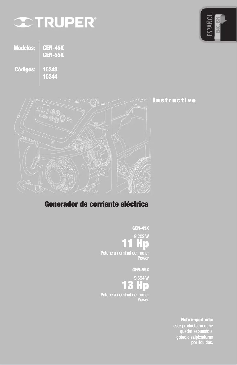 Imagen de la primera página del manual del dispositivo GEN-45X