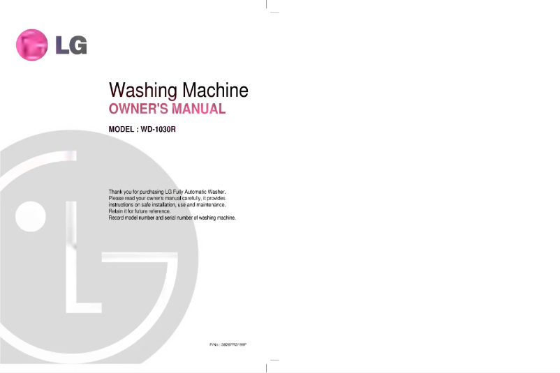 Página 1 del manual Manual de usuario LG WD-1030R