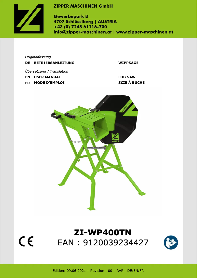 Imagen de la primera página del manual del dispositivo ZI-WP400TN