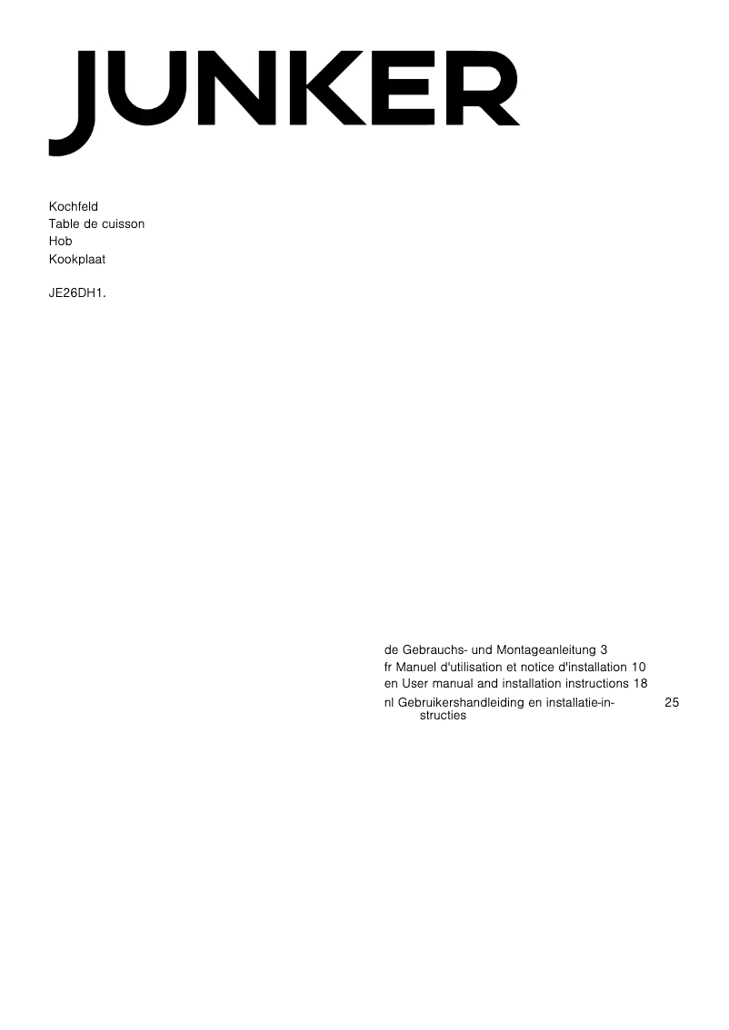 Página 1 del manual Manual de usuario Junker JE26DH14