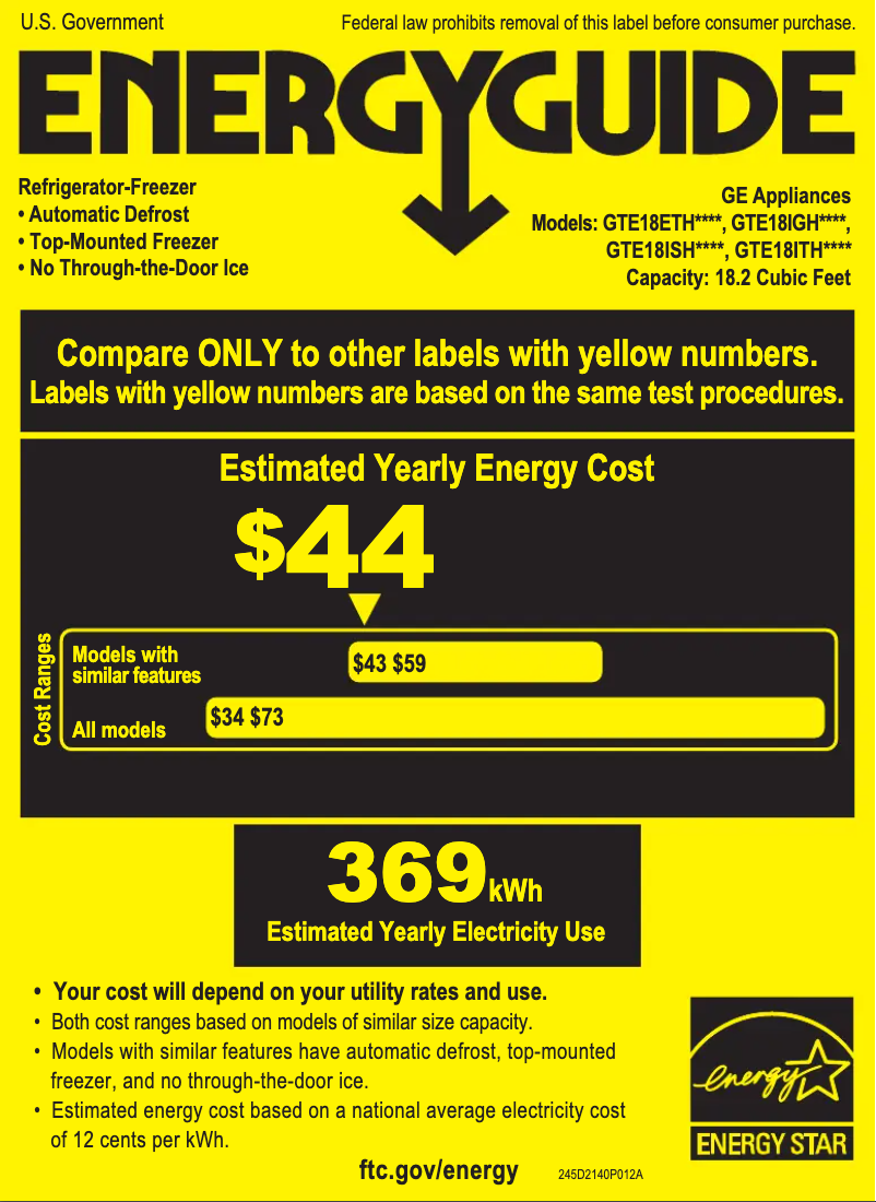 Imagen de la primera página del manual del dispositivo GTE18IGHWW