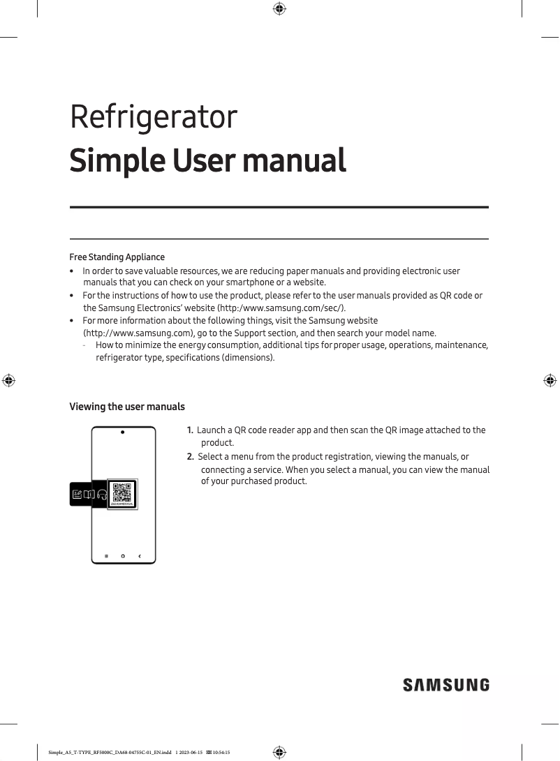 Imagen de la primera página del manual del dispositivo RF50C532ES9