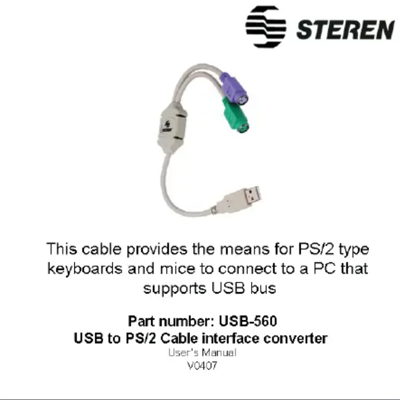 Imagen de la primera página del manual del dispositivo USB-560