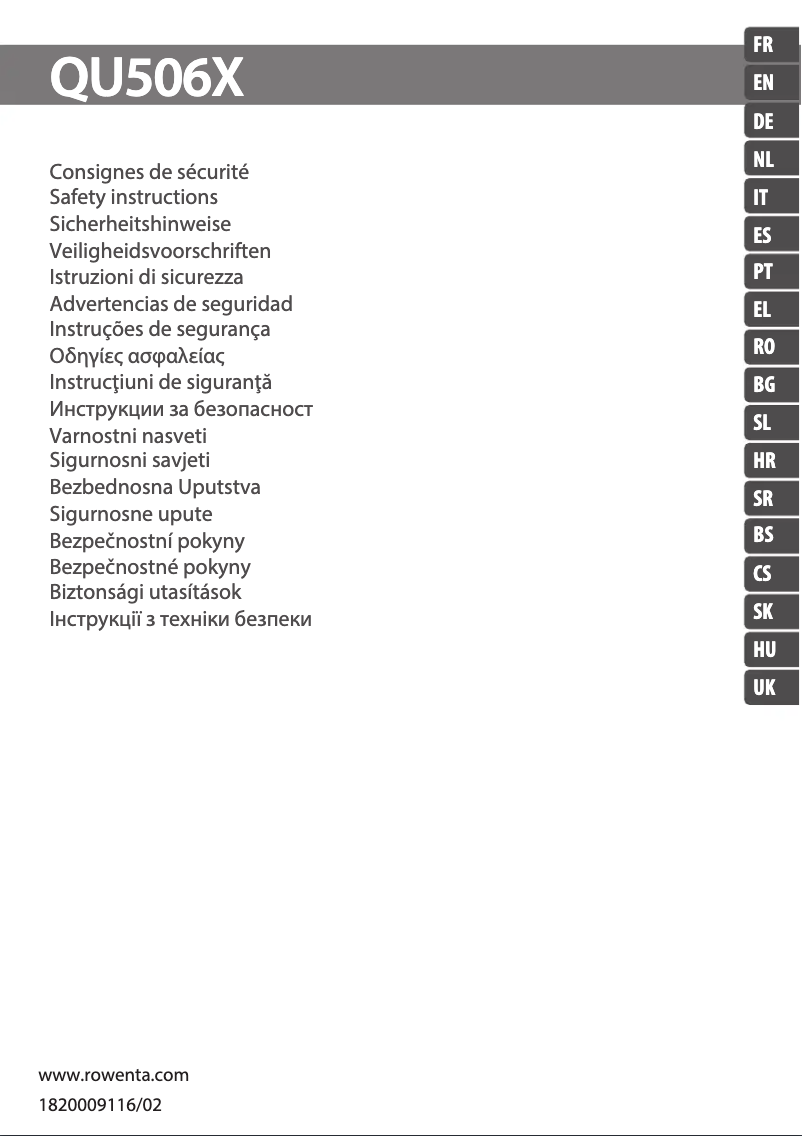 Imagen de la primera página del manual del dispositivo Eclipse QU5060