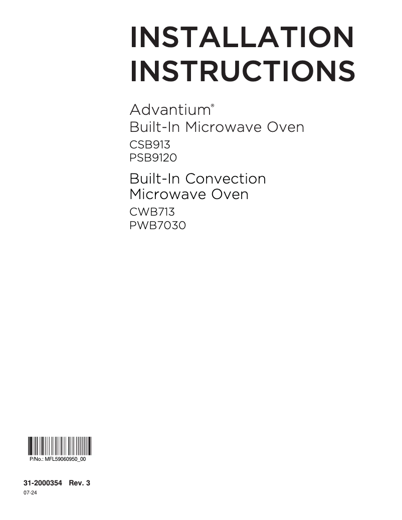 Imagen de la primera página del manual del dispositivo Profile PSB9120SVSS