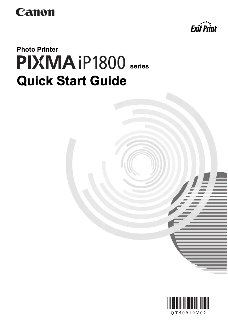 Imagen de la primera página del manual del dispositivo Pixma iP1800