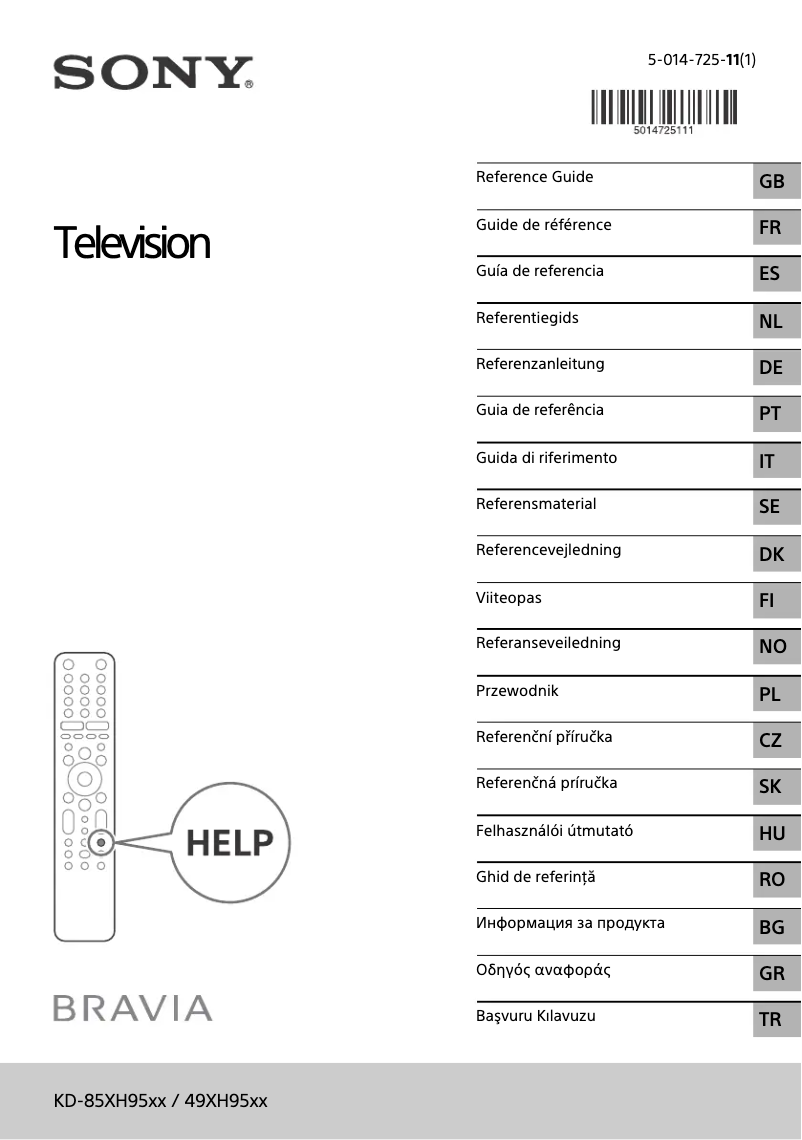 Imagen de la primera página del manual del dispositivo KD-75XH9505