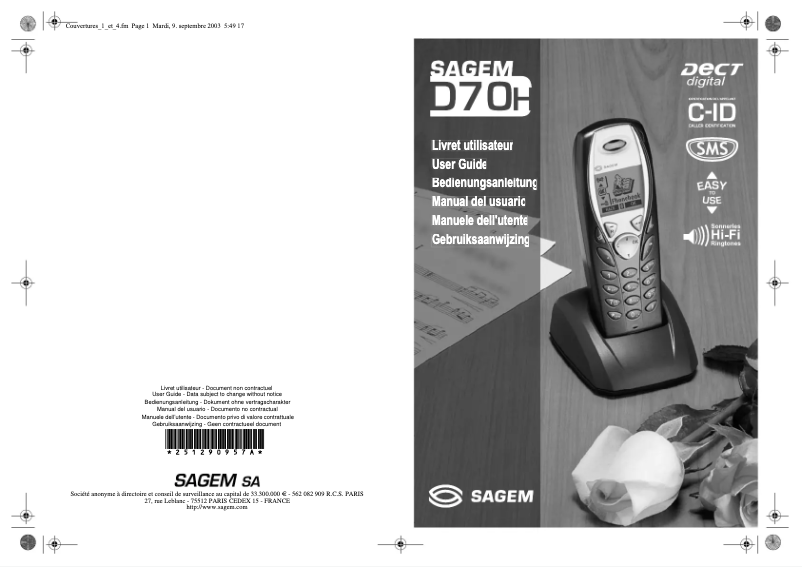 Imagen de la primera página del manual del dispositivo D70H