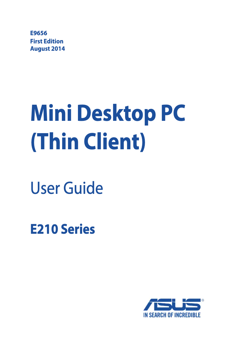 Imagen de la primera página del manual del dispositivo Pro Series E210