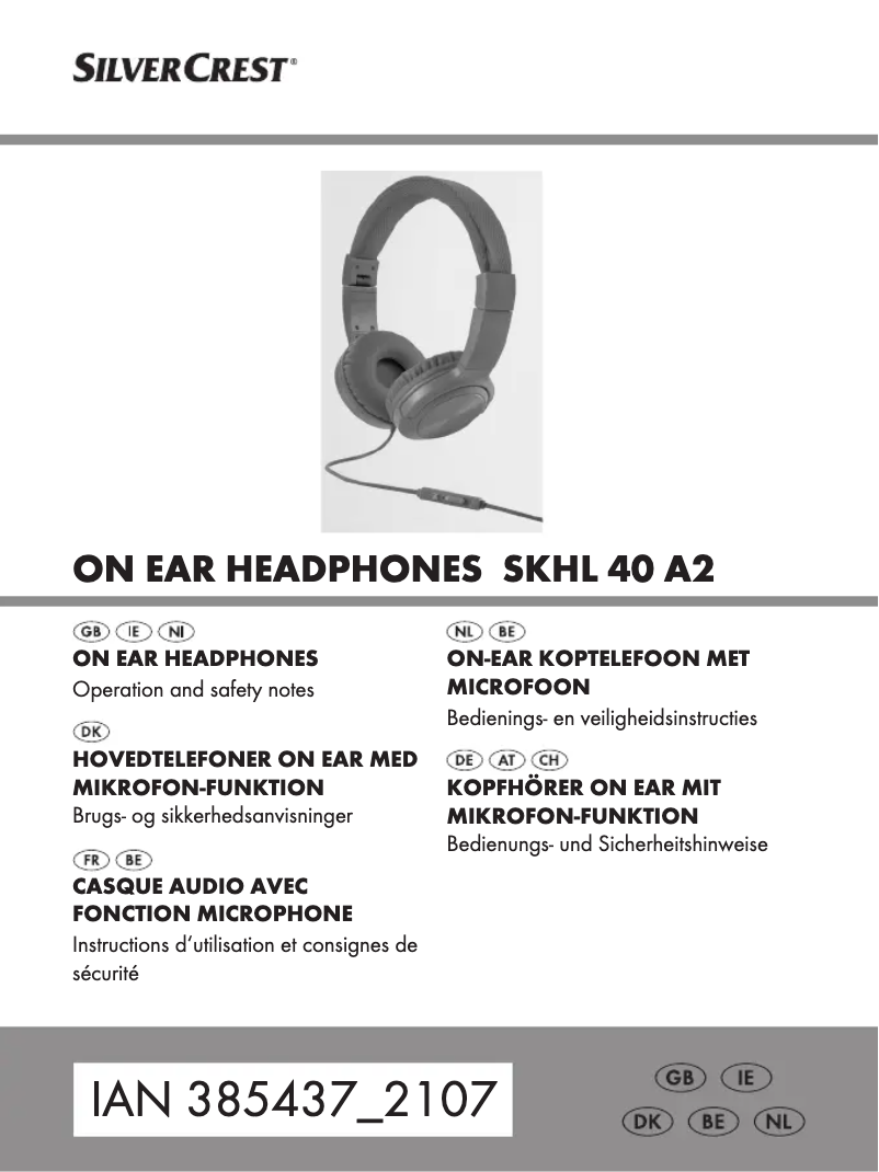 Imagen de la primera página del manual del dispositivo SKHL 40 A2