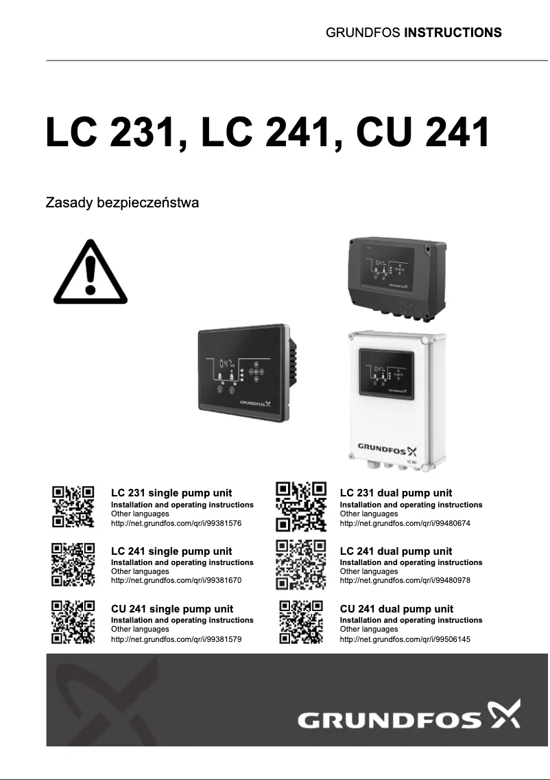 Página 1 del manual Instrucciones / montaje Grundfos CU 241