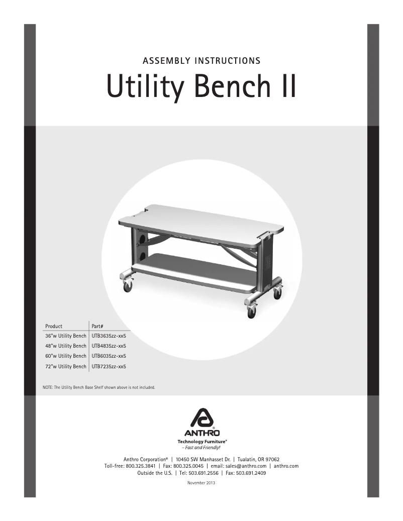 Página nº 1 - Manual de usuario Anthro Utility Bench II