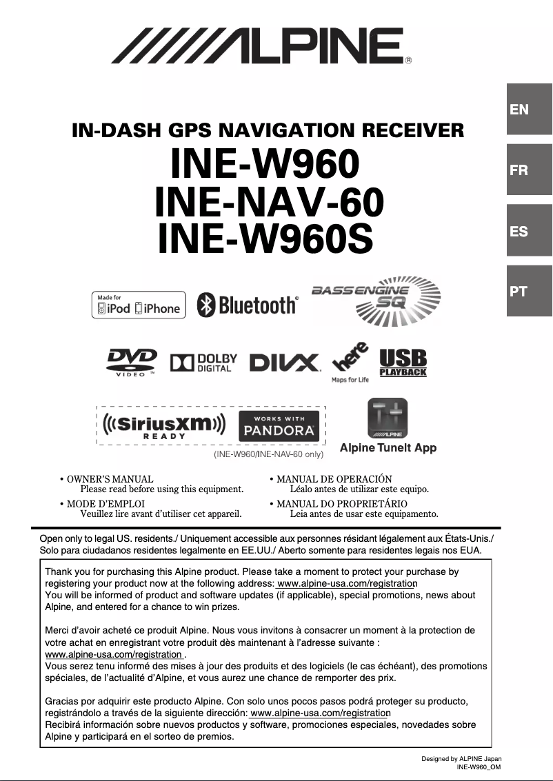 Imagen de la primera página del manual del dispositivo INE-W960S