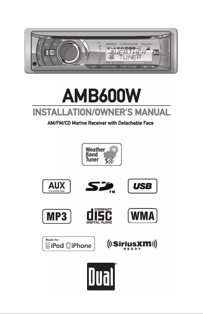 Imagen de la primera página del manual del dispositivo AMB600W