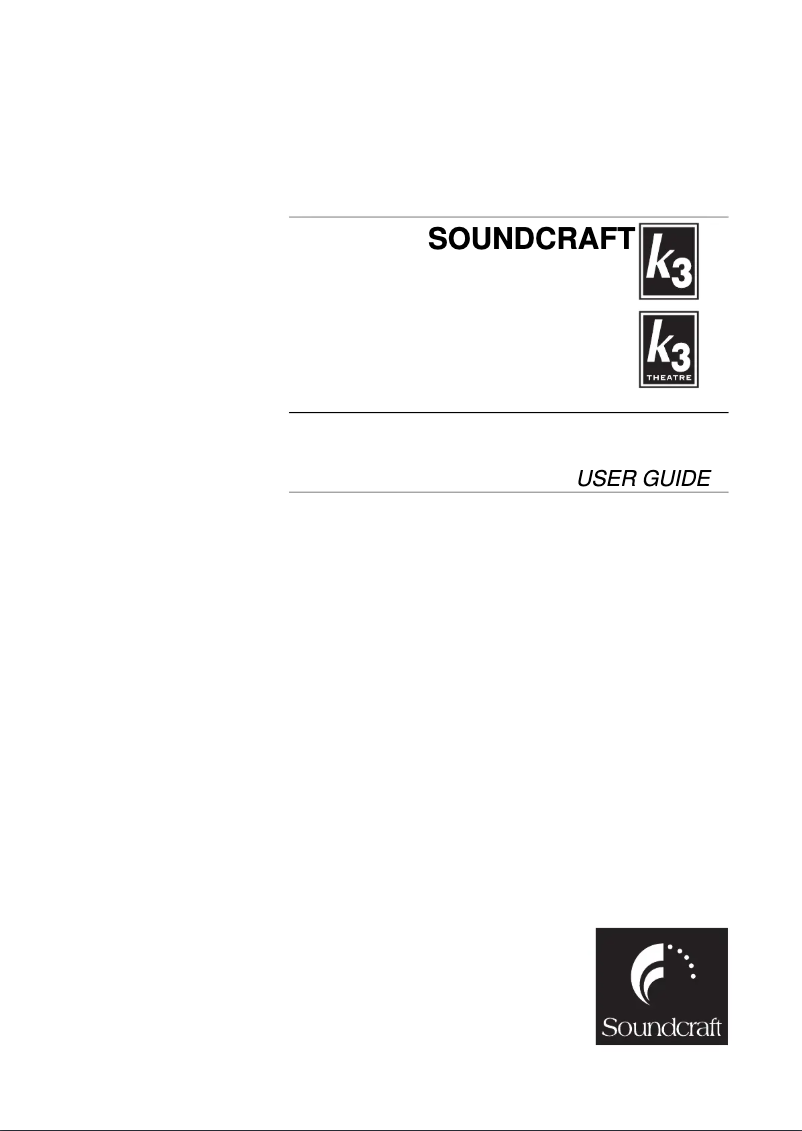 Página 1 del manual Manual de usuario Soundcraft k3 Theatre