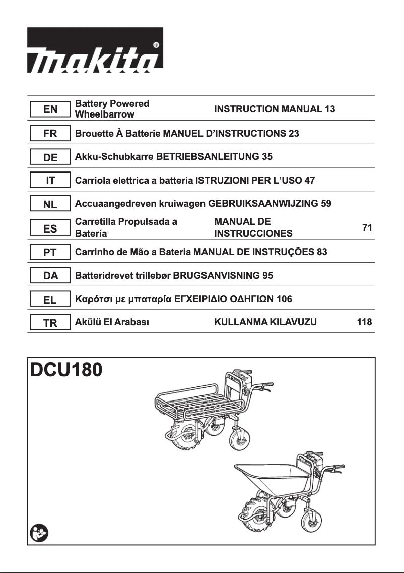Página 1 del manual Manual de usuario Makita DCU180Z