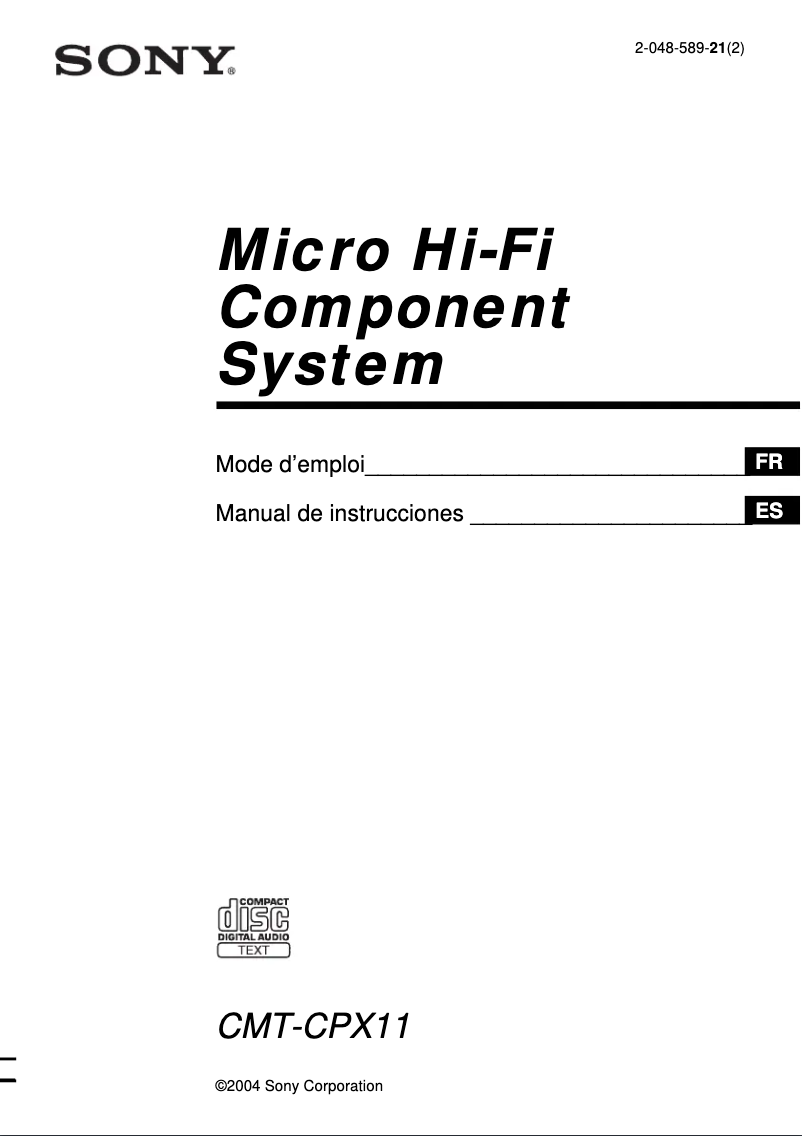 Imagen de la primera página del manual del dispositivo CMT-CPX11