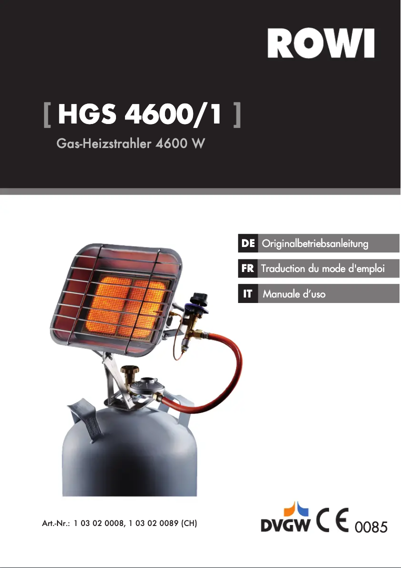 Imagen de la primera página del manual del dispositivo HGS 4600/1