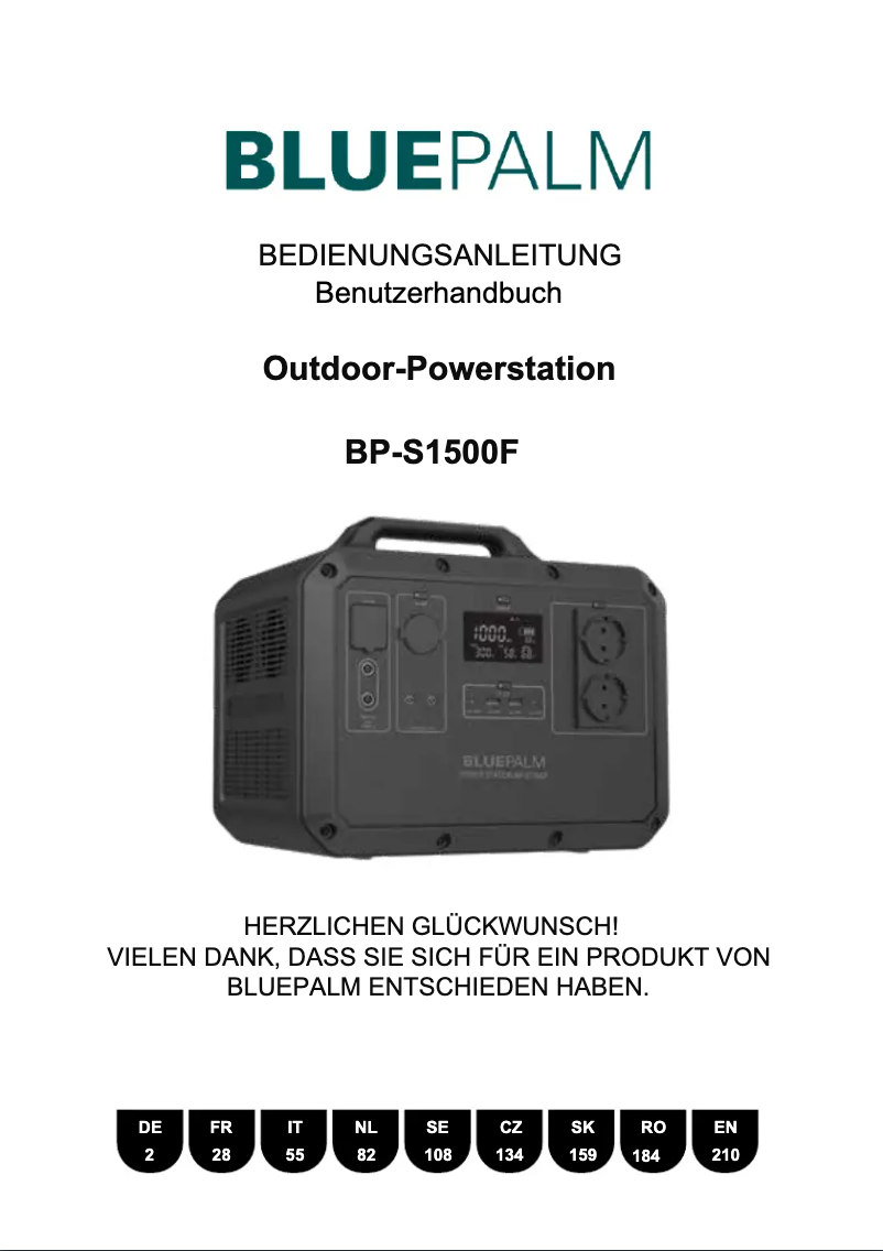 Imagen de la primera página del manual del dispositivo BP-S1500F