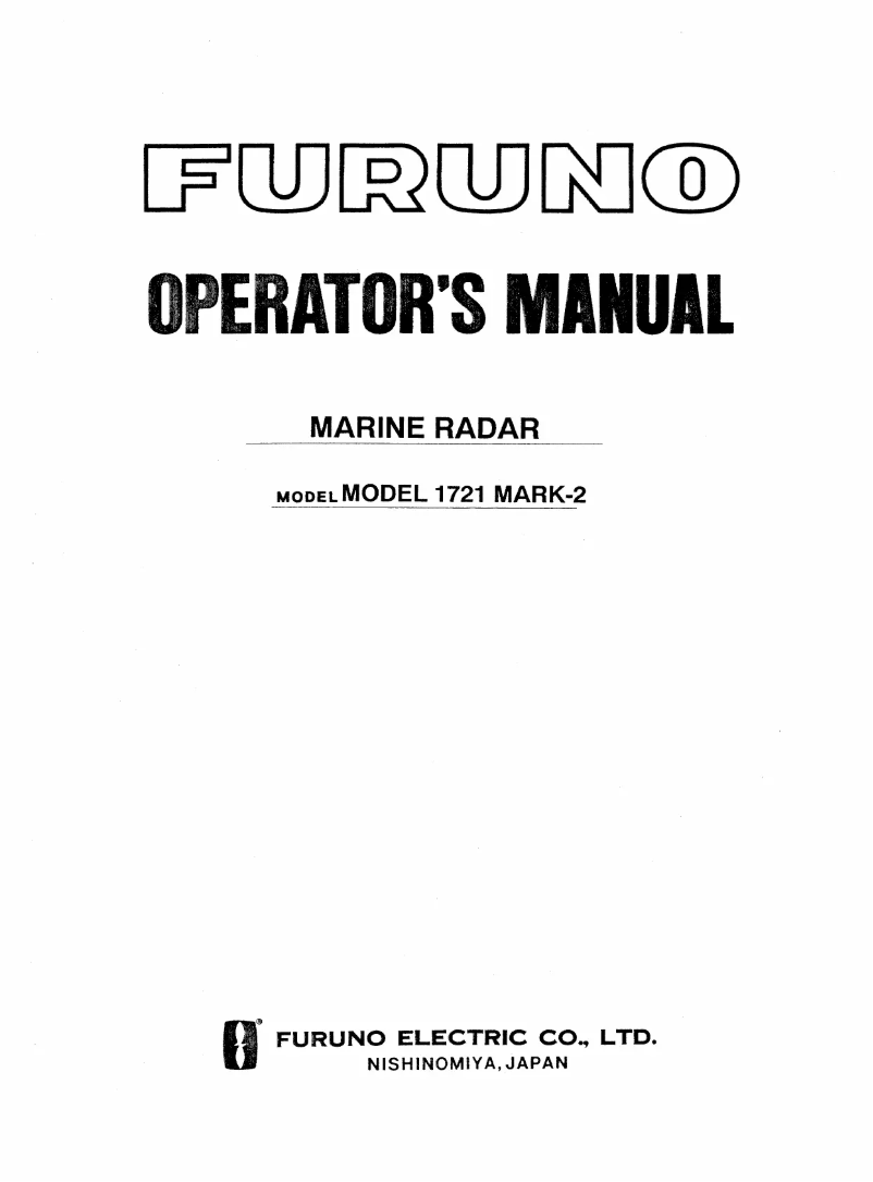 Página nº 1 - Manual de usuario Furuno 1721 Mark-2