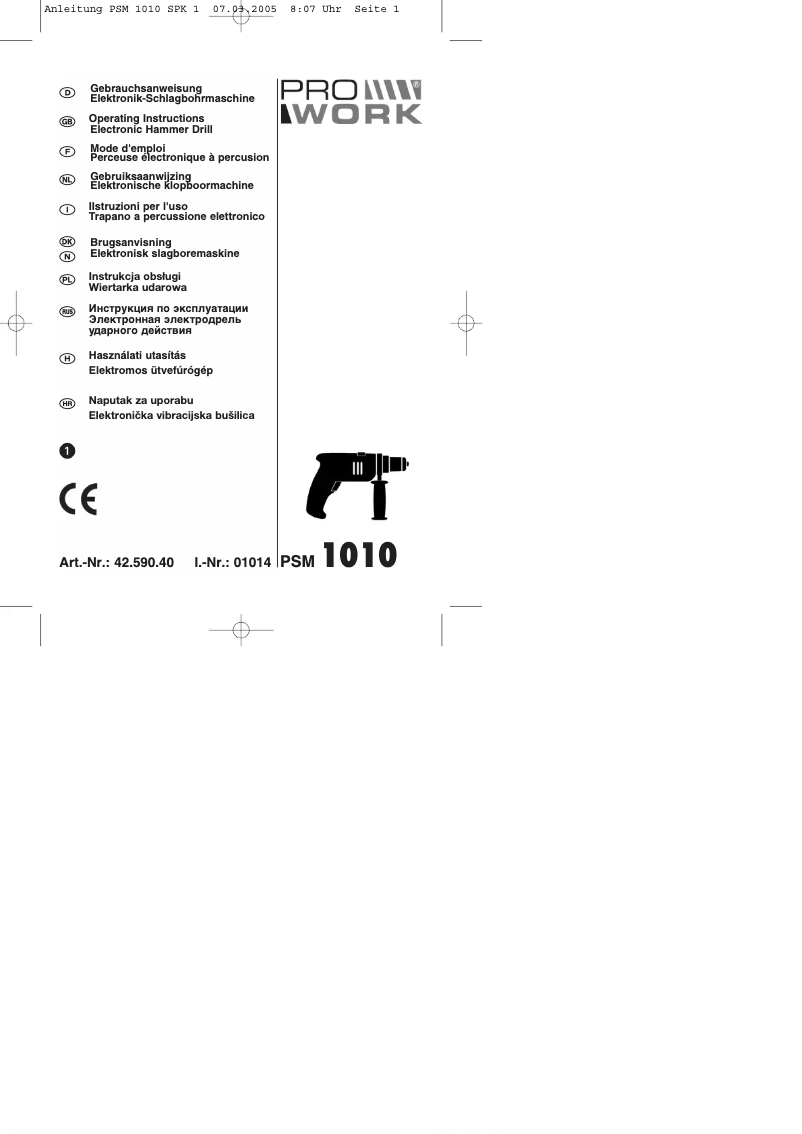 Imagen de la primera página del manual del dispositivo PSM 1010