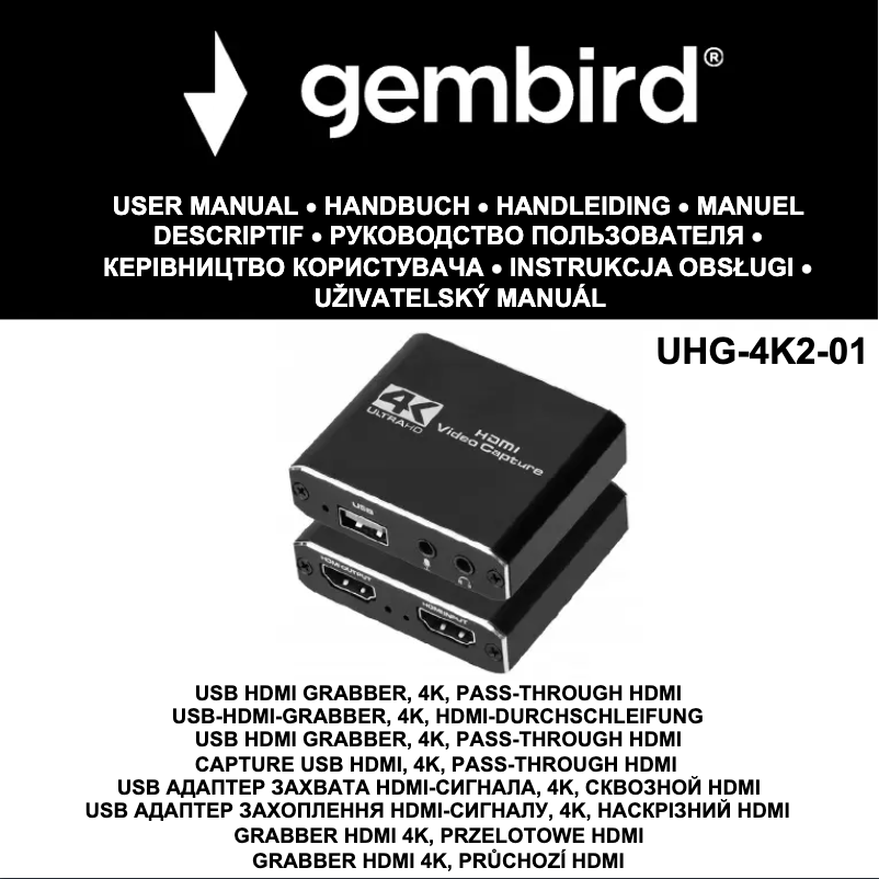 Página 1 del manual Manual de usuario Gembird UHG-4K2-01