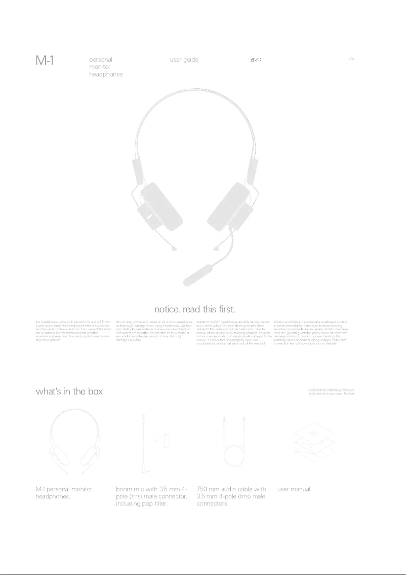 Imagen de la primera página del manual del dispositivo M-1