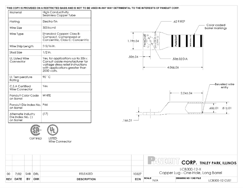 Página nº 1 - Manual de usuario Panduit LCB300-12-X