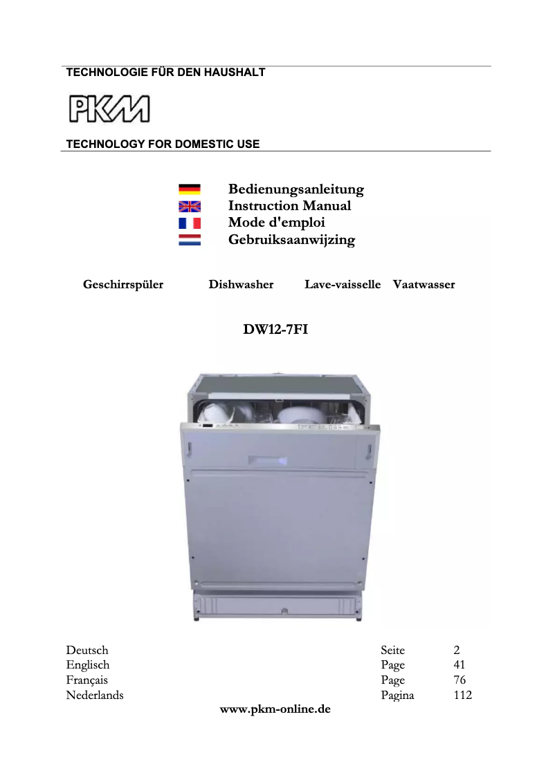 Página 1 del manual Manual de usuario PKM DW12-7FI A+