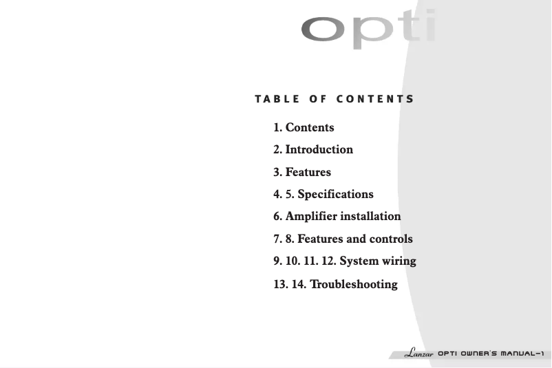 Imagen de la primera página del manual del dispositivo OPTI 1400 D