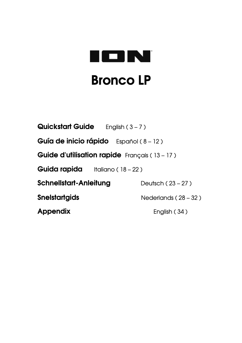 Página nº 1 - Manual de usuario ION Bronco LP