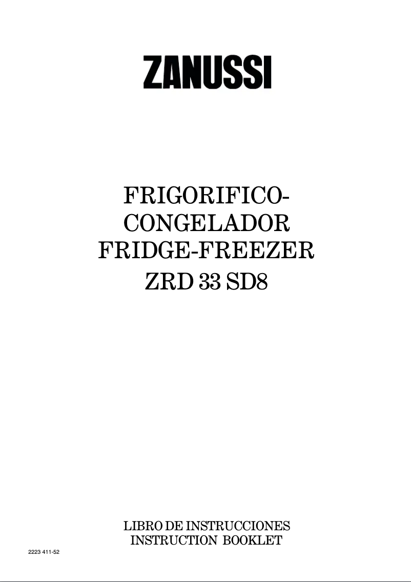 Página nº 1 - Manual de usuario Zanussi ZRD33SD8