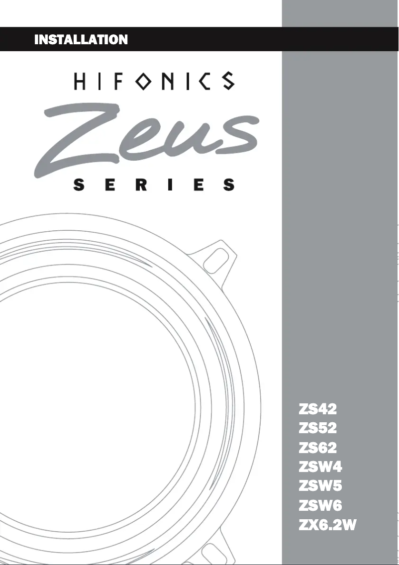 Página 1 del manual Manual de usuario Hifonics Zeus ZSW6