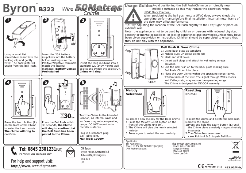 Imagen de la primera página del manual del dispositivo B323