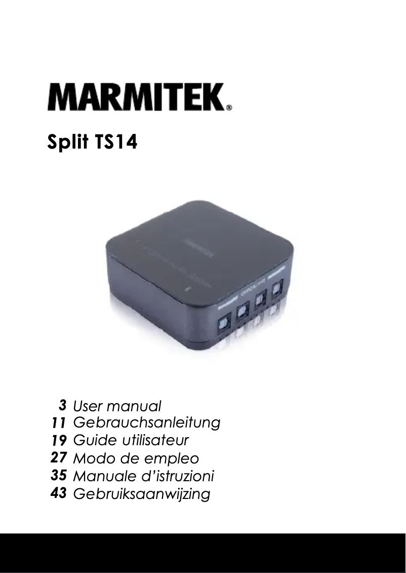Página nº 1 - Manual de usuario Marmitek Split TS14