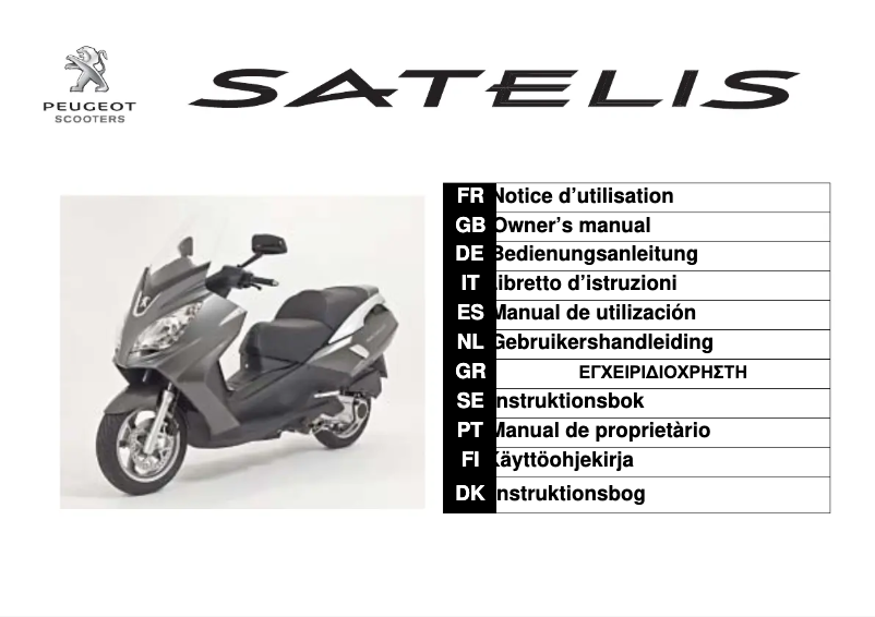 Página 1 del manual Manual de usuario Peugeot Satelis 2 125cc