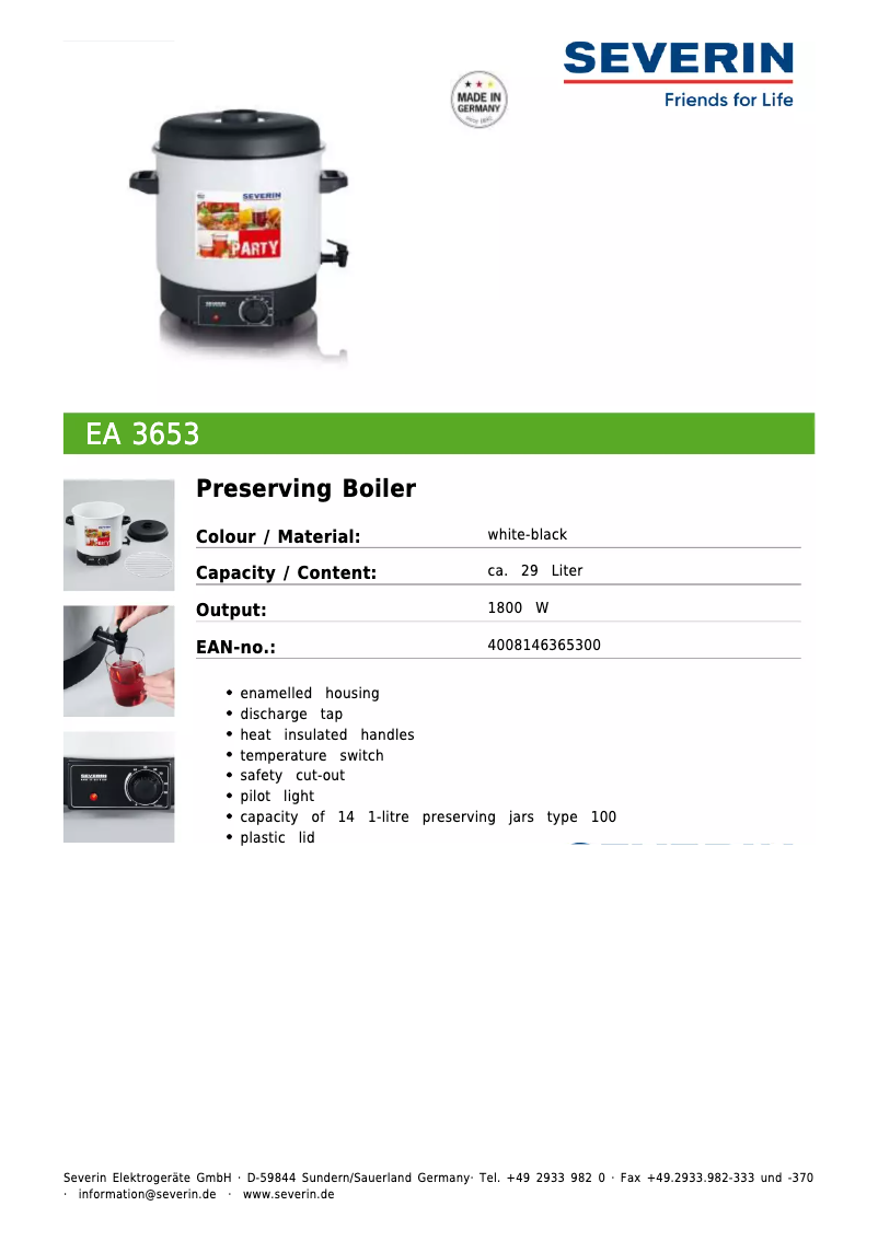 Imagen de la primera página del manual del dispositivo EA 3653