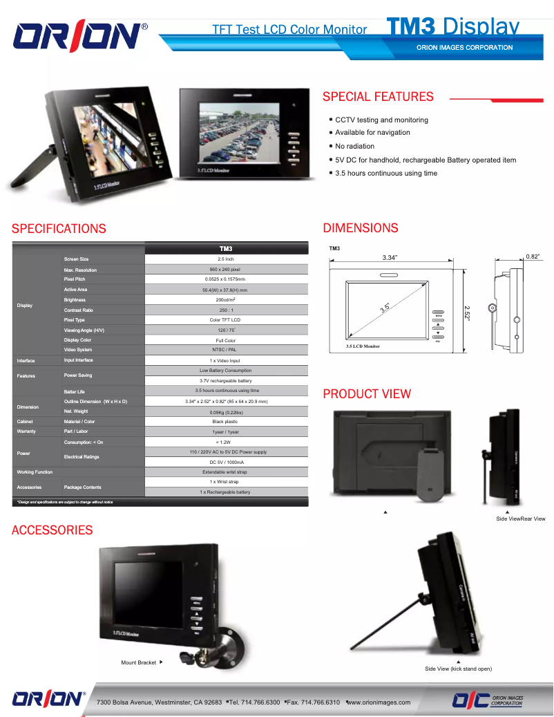 Página nº 1 - Manual de usuario Orion TM3