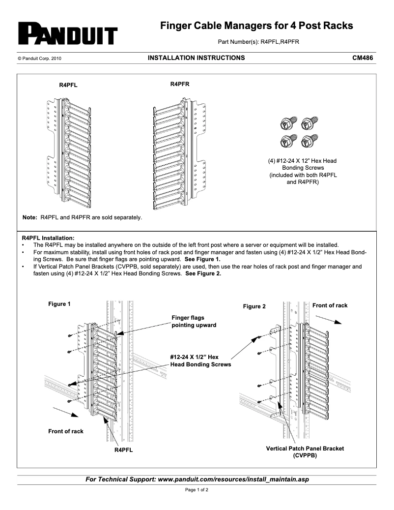 Página 1 del manual Manual de usuario Panduit R4PFL