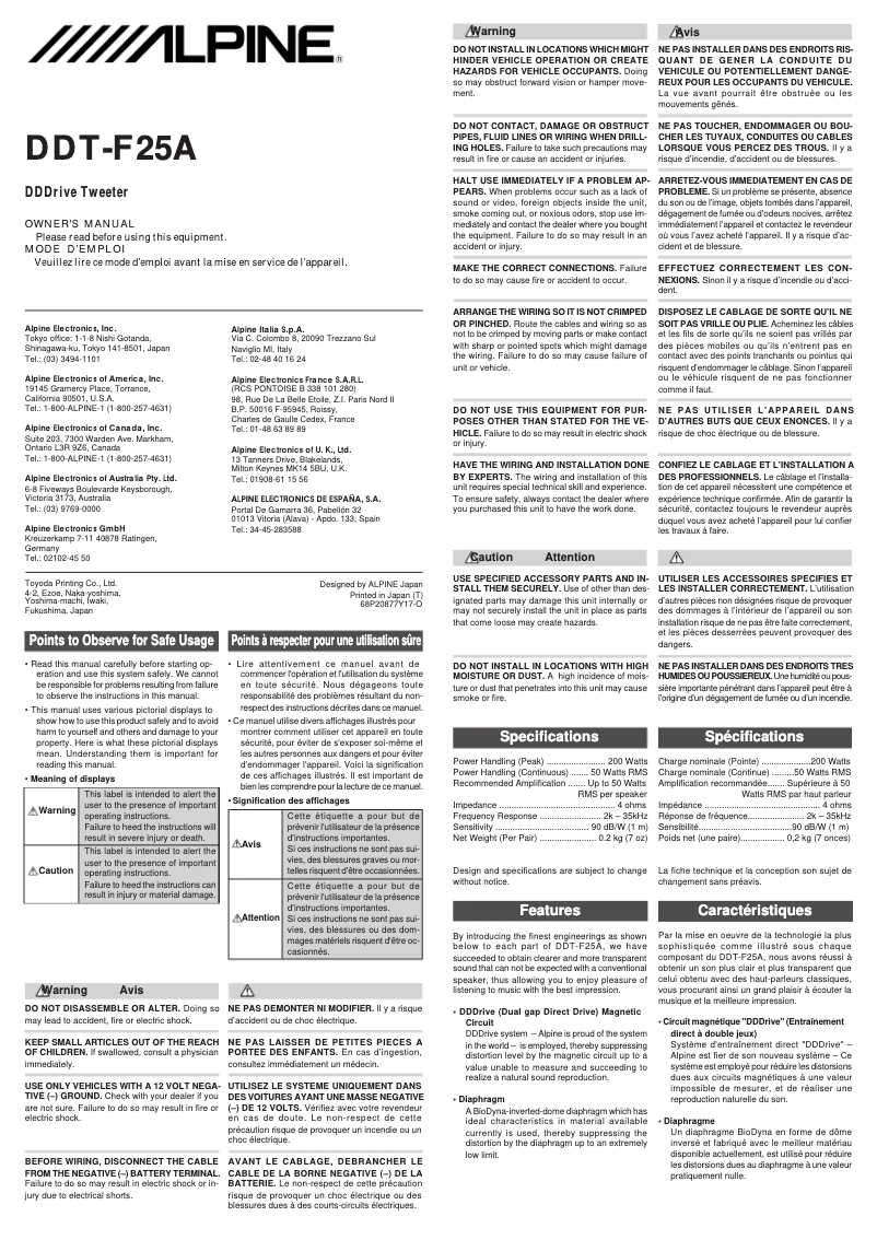 Imagen de la primera página del manual del dispositivo DDT-F25A