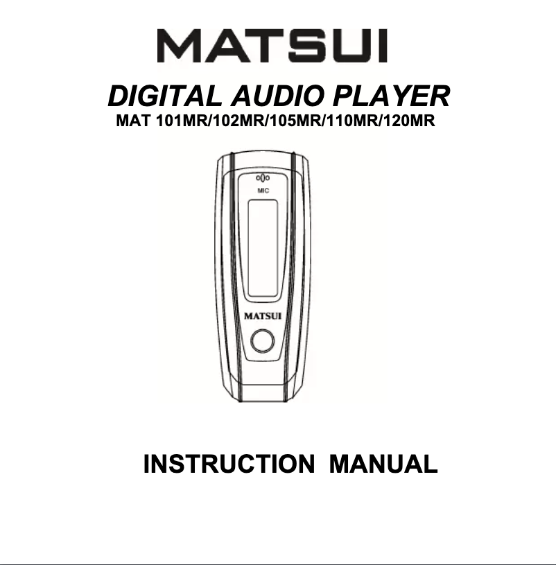 Imagen de la primera página del manual del dispositivo MAT 101MR