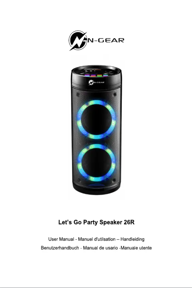 Página 1 del manual Manual de usuario N-Gear Let's Go Party Speaker 26R
