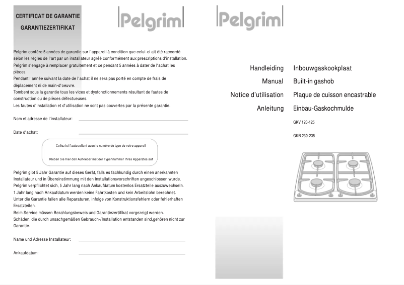 Imagen de la primera página del manual del dispositivo GKB230